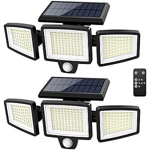 2-Pack Tuffenough 2500 루멘 솔라 아웃도어 LED 조명 $13.70