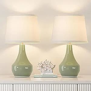 프라임 회원: Seealle 모던 세라믹 테이블 램프 2-Pk 19.4" 네이트스탠드용 $25 + 무료 배송