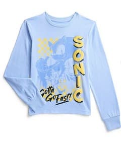 소닉 더 헤지호그 소년용 긴팔 그래픽 티셔츠 (라이트 블루) $5.45