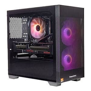 PowerSpec G532 게이밍 PC: Ryzen 5 7500X3D, RX 9070 XT, 16GB DDR5, 1TB SSD $1300 + 무료 수령
