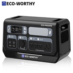 2048Wh ECO-WORTHY PS 2400W (4800W Peak) LiFePO4 전력 충전소 $435 + 무료 배송