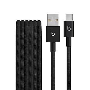 비츠 USB-A to USB-C 직조 충전 케이블 (Bolt Black) 5' $5