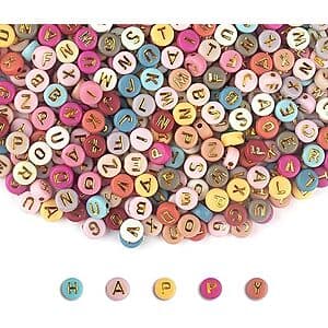 SUTOUG 7mm 컬러 레터 비즈 1000pc