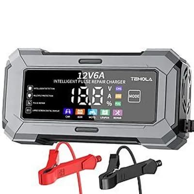 12V 6A Temola Automatic Car Battery Charger & Maintainer w/ Digital Display $11.50
