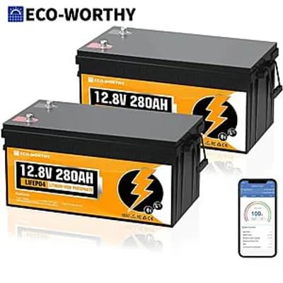 2-Pk ECO-WORTHY 12V 280Ah LiFePO4 RV Battery w/ BMS & Bluetooth $507.25 + Free S&H