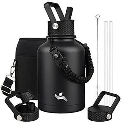 50-Oz Konokyo Insulated Double Wall Stainless Steel Water Bottle Flask w/ 3 Lids $16.40