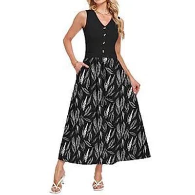 Molerani Women's Sleeveless V-Neck Maxi Dress w/ Pockets (various) $9.45