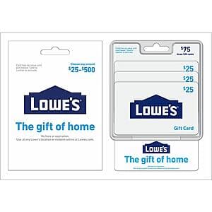 Lowe's Gift Card 15% Off