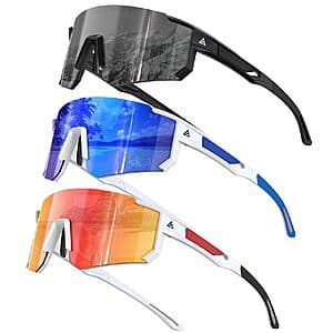 3-Pk KALIYADI Wrap Around Sports Sunglasses $12