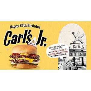 Carl's Jr. 더블치즈버거 $0.85
