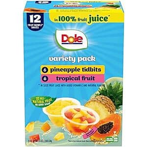 Dole Fruit Bowl 4oz 12-Pack