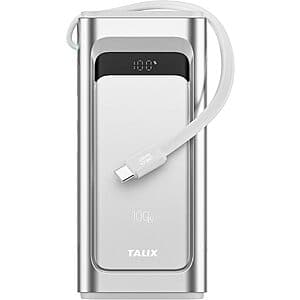 TALIX 100W 10,000mAh Portable Charger Power Bank USB-C