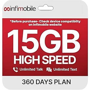 Infimobile 무제한 통화문자 + 15GB