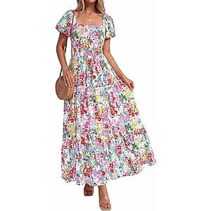 BTFBM Floral A-Line Maxi Dress