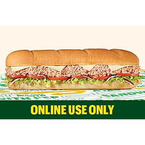 Subway Footlong Sub $7 — Sub Club Members