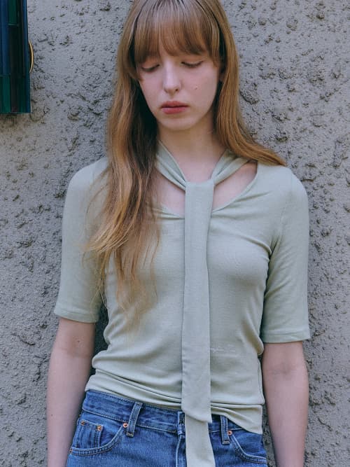 Tie half Top OLIVE