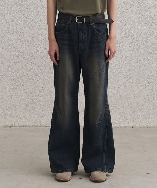 Oblique Dart Flare Denim Pants
