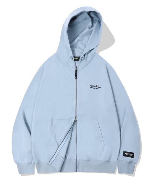 스크립트 투웨이 후드 집업 블루