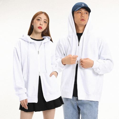 특양면 투웨이 후드 집업 화이트