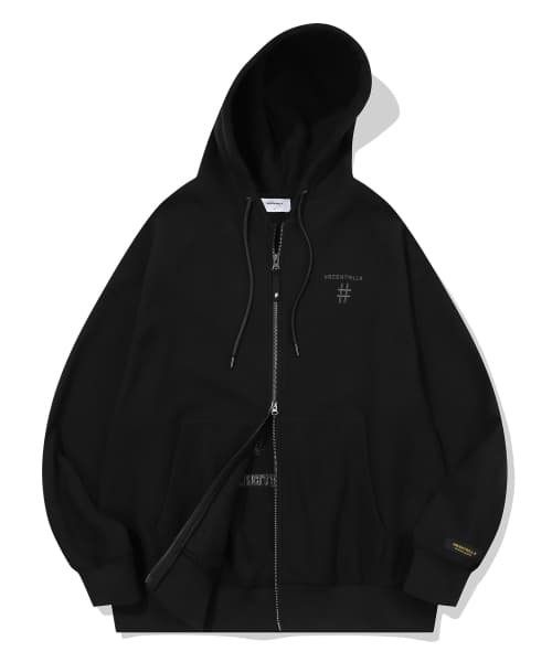 코듀로이 플리스 후드 집업(블랙)