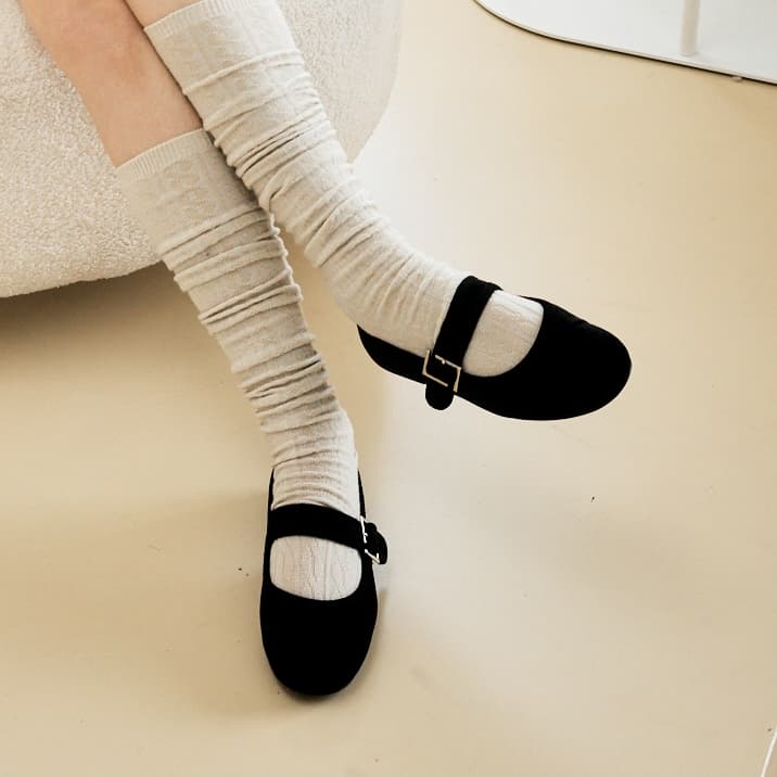 Intense Velvet Mary Jane Flats