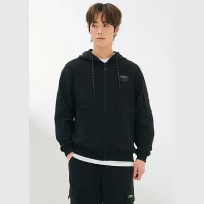 Men's Sleeve Pocket Hoodie Zip-Up