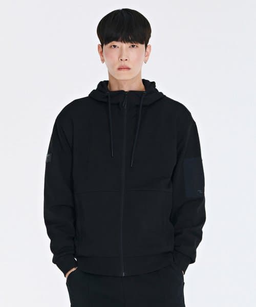 공용 소매 포켓 후드 집업 점퍼