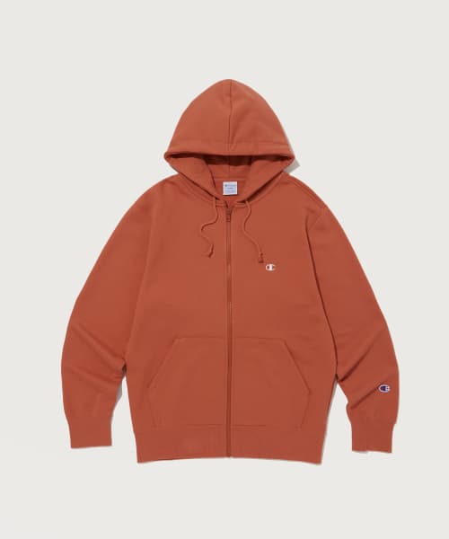 C로고 후드 집업 Coral