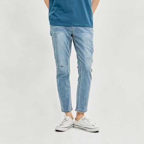 시계포켓 올약 워싱 데님
