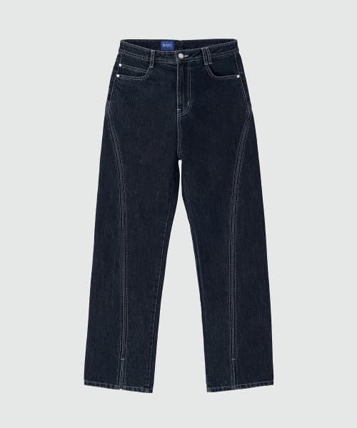 Oval Stitch 슬릿 청바지
